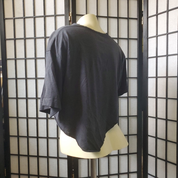 Vintage Santa Fe Speedway Custom Cropped Black Midriff T-shirt / Green on Black - Picture 4 of 15